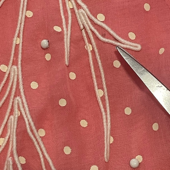 NOS Vintage Embroidered polka dot Prom Dress - Picture 9 of 9